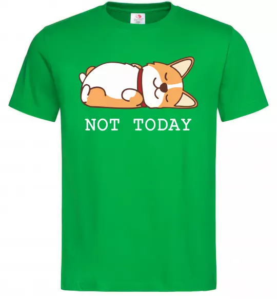 Чоловіча футболка Not today Corgi Зелений фото