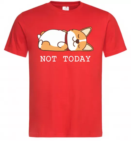 Чоловіча футболка Not today Corgi Червоний фото