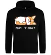 Чоловіча толстовка (худі) Not today Corgi Чорний фото