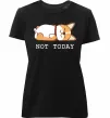 Жіноча преміум футболка Not today Corgi Чорний фото