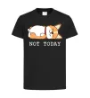 Дитяча футболка Not today Corgi Чорний фото