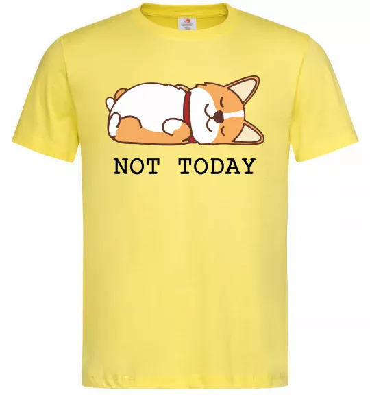 Чоловіча футболка Not today Corgi Лимонний фото