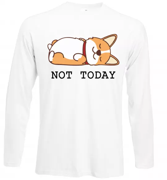Лонгслив Not today Corgi Белый фото