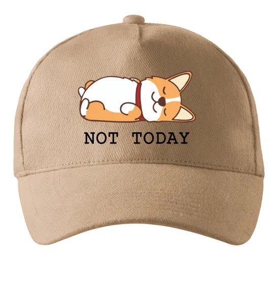 Кепка Not today Corgi Песочный фото