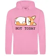 Мужская толстовка (худи) Not today Corgi Розовый фото