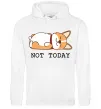 Чоловіча толстовка (худі) Not today Corgi Білий фото