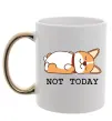 Чашка с цветной ручкой Not today Corgi Золото Чашка с цветной ручкой Not today Corgi Золото фото