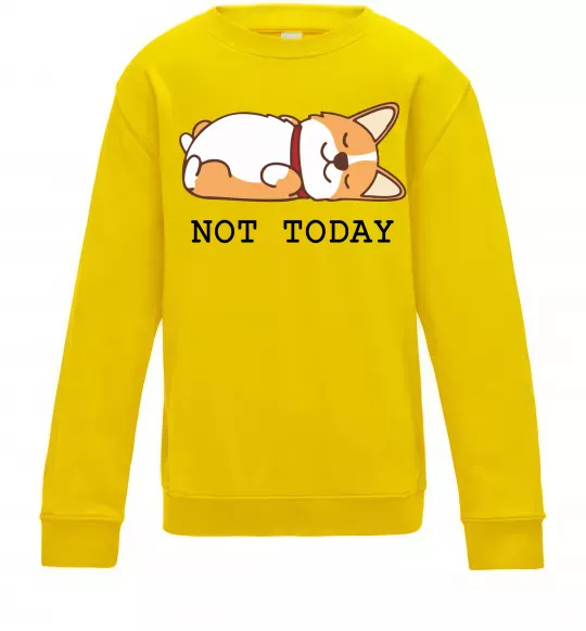 Дитячий світшот Not today Corgi Сонячно жовтий фото