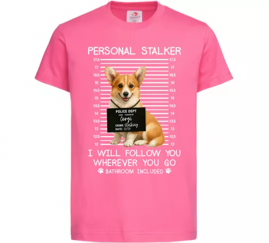 Дитяча футболка Corgi personal Stalker Яскраво-рожевий фото