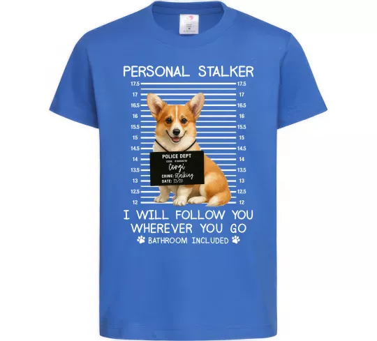 Дитяча футболка Corgi personal Stalker Яскраво-синій фото