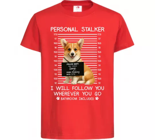 Дитяча футболка Corgi personal Stalker Червоний фото