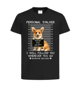 Дитяча футболка Corgi personal Stalker Чорний фото