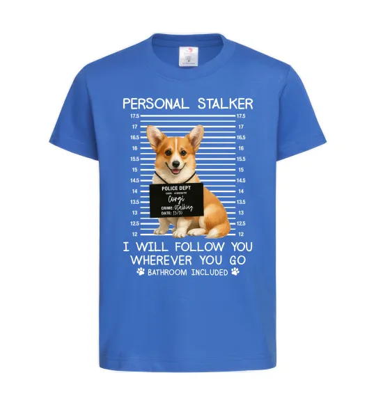 Дитяча футболка Corgi personal Stalker Яскраво-синій фото