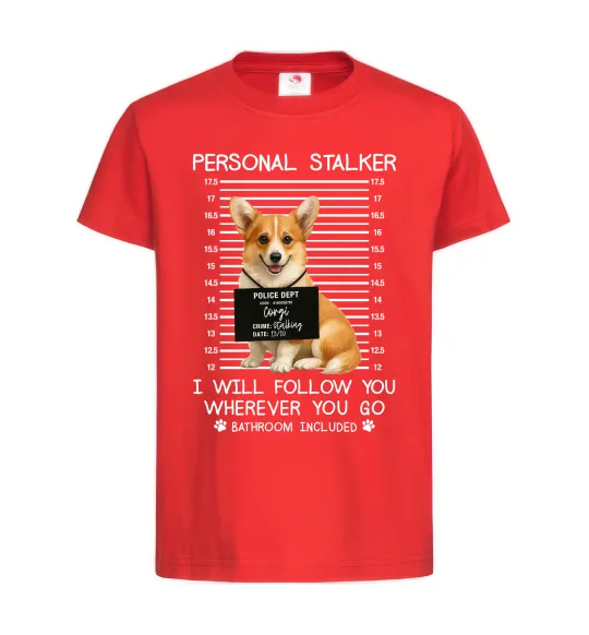 Дитяча футболка Corgi personal Stalker Червоний фото