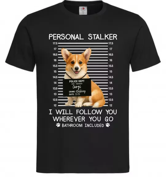 Чоловіча футболка Corgi personal Stalker Чорний фото