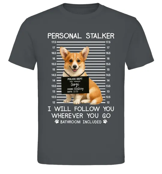 Чоловіча футболка Corgi personal Stalker Графіт фото