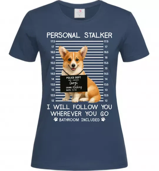 Жіноча футболка Corgi personal Stalker Темно-синій фото