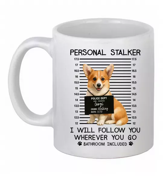 Чашка керамическая Corgi personal Stalker Белый фото