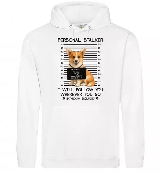 Мужская толстовка (худи) Corgi personal Stalker Белый фото