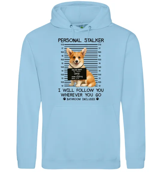 Мужская толстовка (худи) Corgi personal Stalker Голубой фото