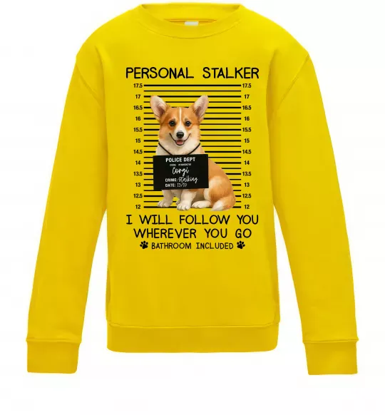 Детский Свитшот Corgi personal Stalker Солнечно желтый фото