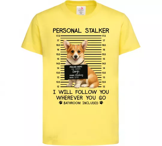 Дитяча футболка Corgi personal Stalker Лимонний фото