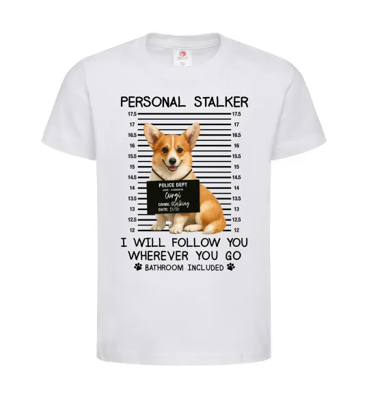 Дитяча футболка Corgi personal Stalker Білий фото