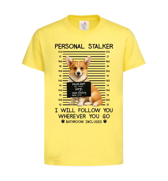 Дитяча футболка Corgi personal Stalker Лимонний фото