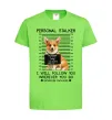 Дитяча футболка Corgi personal Stalker Лаймовий фото