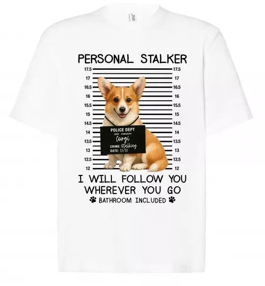 Футболка Оверсайз Corgi personal Stalker Белый фото
