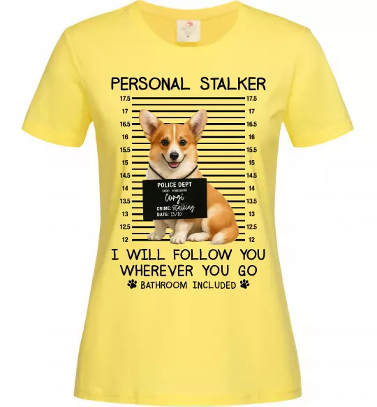 Жіноча футболка Corgi personal Stalker Лимонний фото