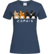 Женская футболка Corgis Темно-синий фото
