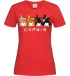 Женская футболка Corgis Красный фото