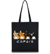 Еко-сумка Corgis Чорний фото