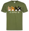 Чоловіча футболка Corgis Оливковий фото