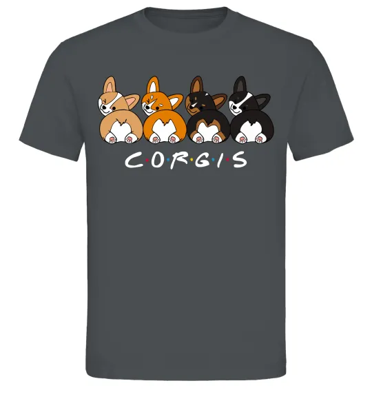 Чоловіча футболка Corgis Графіт фото