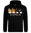 Жіноча толстовка (худі) Corgis Чорний Жіноча толстовка (худі) Corgis Чорний фото