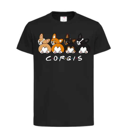 Детская футболка Corgis Черный фото