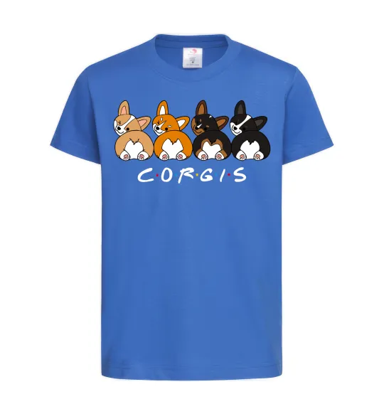 Детская футболка Corgis Ярко-синий фото