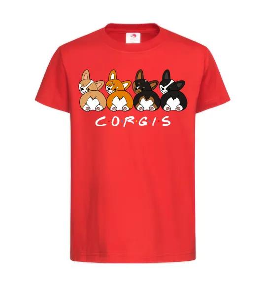 Детская футболка Corgis Красный фото
