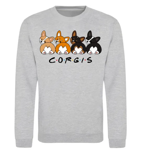 Свитшот Corgis Серый меланж фото