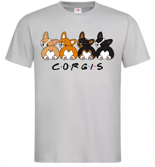 Чоловіча футболка Corgis Сірий фото