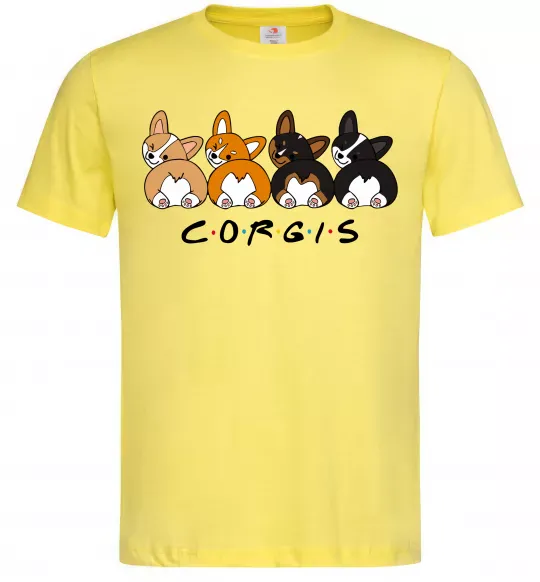 Чоловіча футболка Corgis Лимонний фото