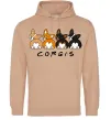 Мужская толстовка (худи) Corgis Песочный фото