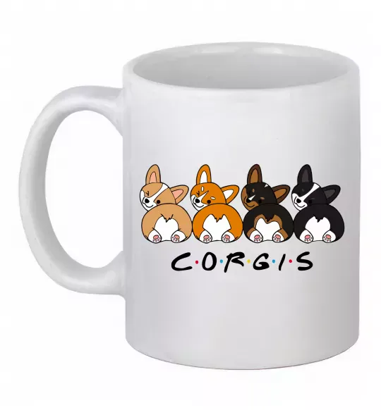 Чашка керамическая Corgis Белый фото