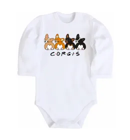 Детский боди Corgis Белый фото