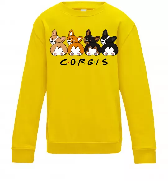 Детский Свитшот Corgis Солнечно желтый фото
