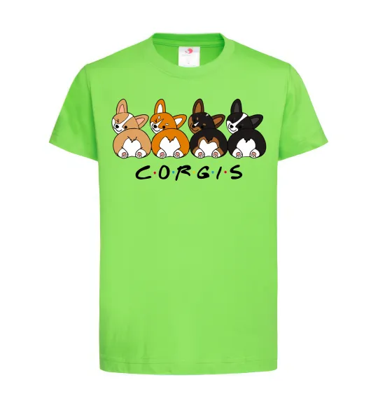 Детская футболка Corgis Лаймовый фото