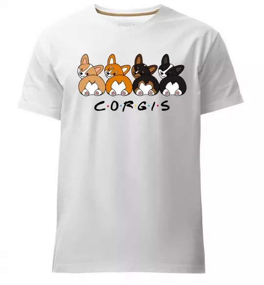 Чоловіча преміум футболка Corgis Білий фото