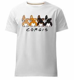 Мужская премиум футболка Corgis